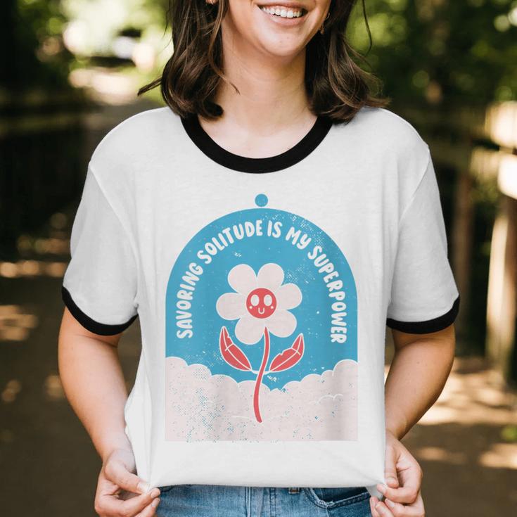 Cute Introvert Shy Teen Anti-Social Inner Strength Unisex Cotton Ringer T-Shirt