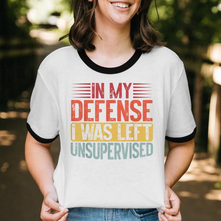 In My Defense i Was Left Unsupervised Introvert Unisex Cotton Ringer T-Shirt