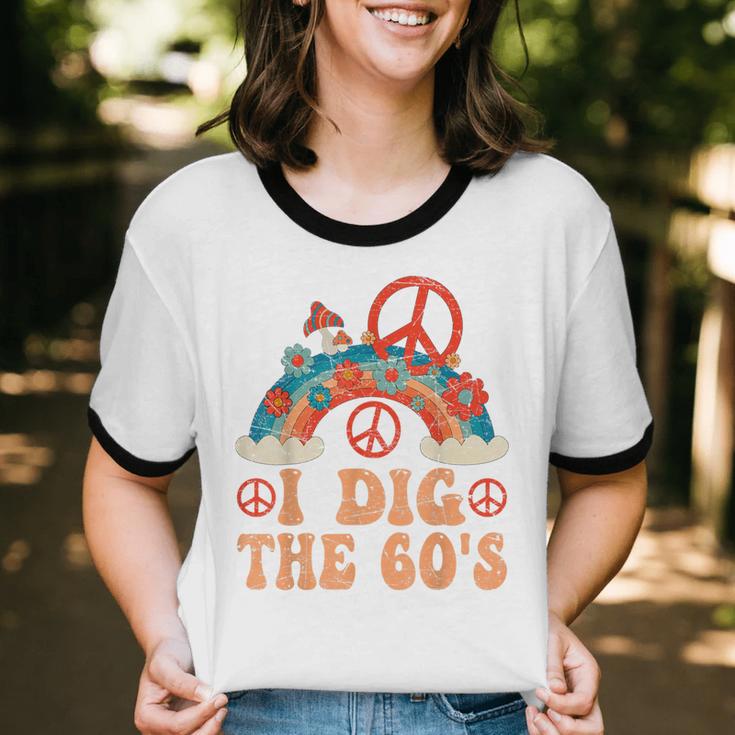 I Dig The 60s Aesthetic Nostalgia 1960's Retro 60s Party Unisex Cotton Ringer T-Shirt