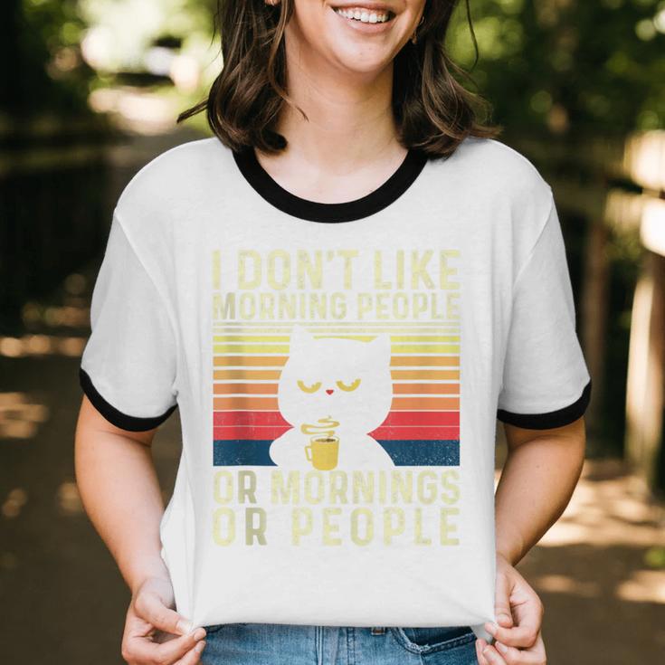 I Don't Like Morning People Introvert Introverted Antisocial Unisex Cotton Ringer T-Shirt