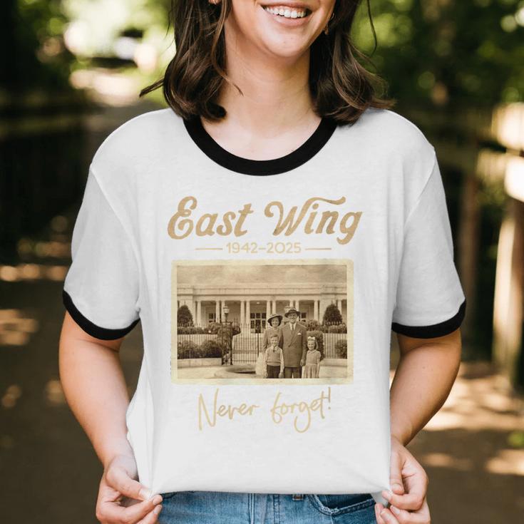 East Wing Never Forget American Vintage Nostalgia Unisex Cotton Ringer T-Shirt East Wing Never Forget American Vintage Nostalgia Unisex Cotton Ringer T-Shirt