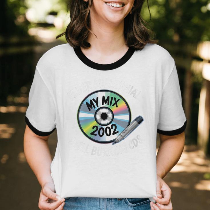 Elder Millennials Embracing 90s CDs Nostalgia Vibes Unisex Cotton Ringer T-Shirt Elder Millennials Embracing 90s CDs Nostalgia Vibes Unisex Cotton Ringer T-Shirt
