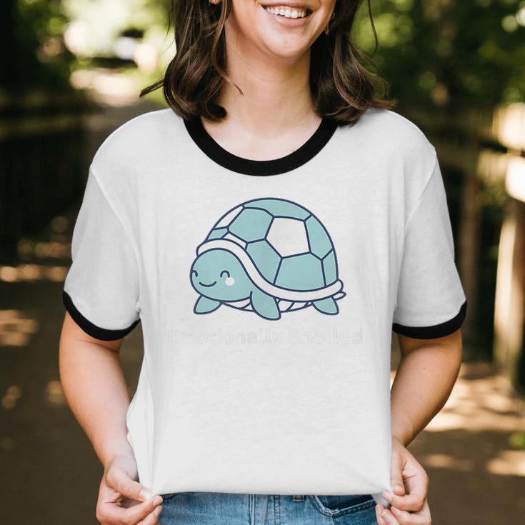 Emotionally Shelled Turtle Introvert Turtle Tee Unisex Cotton Ringer T-Shirt Emotionally Shelled Turtle Introvert Turtle Tee Unisex Cotton Ringer T-Shirt