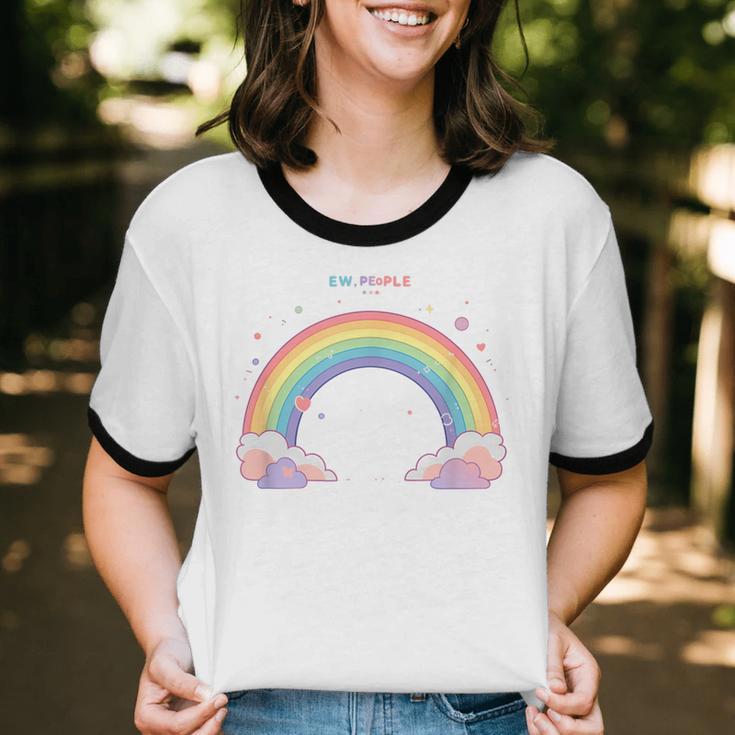 Ew People Antisocial Introvert Kawaii Sarcastic Unisex Cotton Ringer T-Shirt Ew People Antisocial Introvert Kawaii Sarcastic Unisex Cotton Ringer T-Shirt