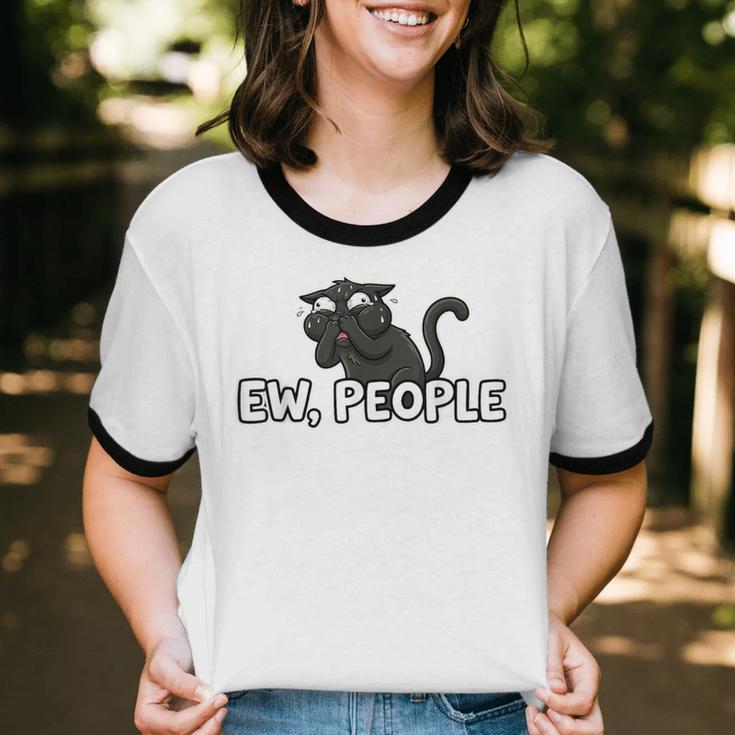 Ew People Cat Anti Social Introvert Unisex Cotton Ringer T-Shirt Ew People Cat Anti Social Introvert Unisex Cotton Ringer T-Shirt