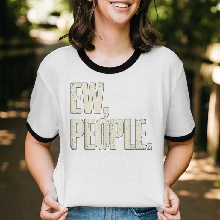 EW People Introvert Sarcastic Graphic Style Unisex Cotton Ringer T-Shirt EW People Introvert Sarcastic Graphic Style Unisex Cotton Ringer T-Shirt