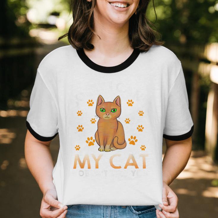 Excuse For Introverts My Cat Doesnt Like You Cat Unisex Cotton Ringer T-Shirt Excuse For Introverts My Cat Doesnt Like You Cat Unisex Cotton Ringer T-Shirt