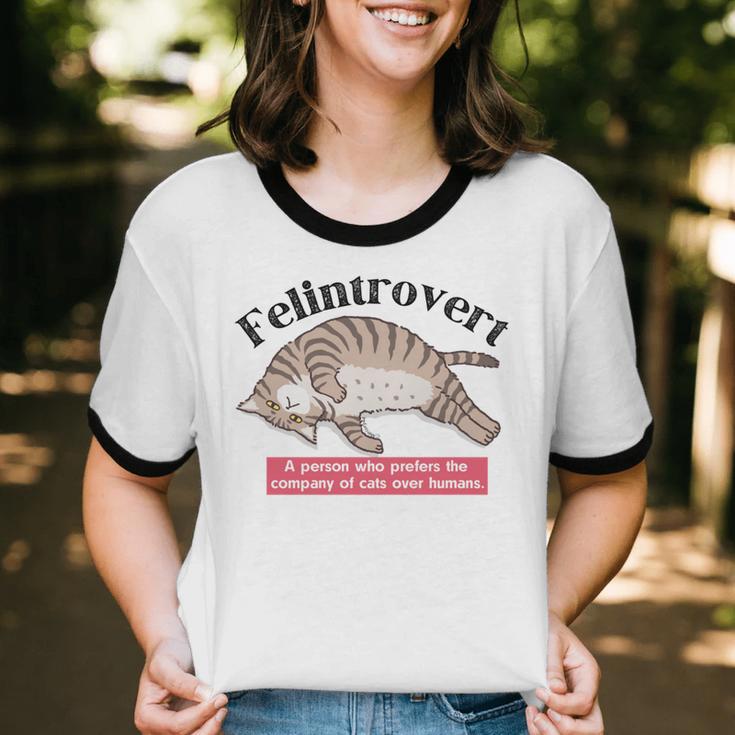 Felinetrovert CAT Lover Kitten CATS Funny Meme Introvert Pet Unisex Cotton Ringer T-Shirt Felinetrovert CAT Lover Kitten CATS Funny Meme Introvert Pet Unisex Cotton Ringer T-Shirt