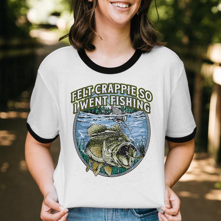 Felt Crappie So I Went Fishing Introvert Lakes Antisocial Raglan Baseball Tee Unisex Cotton Ringer T-Shirt Felt Crappie So I Went Fishing Introvert Lakes Antisocial Raglan Baseball Tee Unisex Cotton Ringer T-Shirt