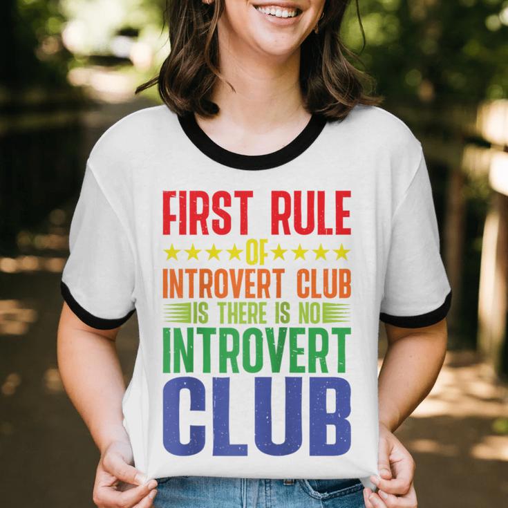 First Rule Of Introvert Club Is There Is No Introvert Club Raglan Baseball Tee Unisex Cotton Ringer T-Shirt First Rule Of Introvert Club Is There Is No Introvert Club Raglan Baseball Tee Unisex Cotton Ringer T-Shirt