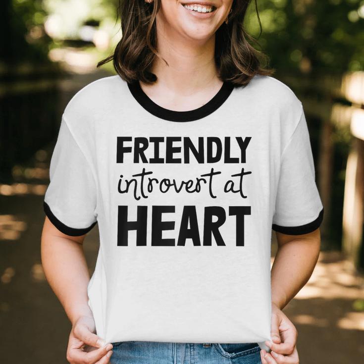 Friendly Introvert At Heart Raglan Baseball Tee Unisex Cotton Ringer T-Shirt