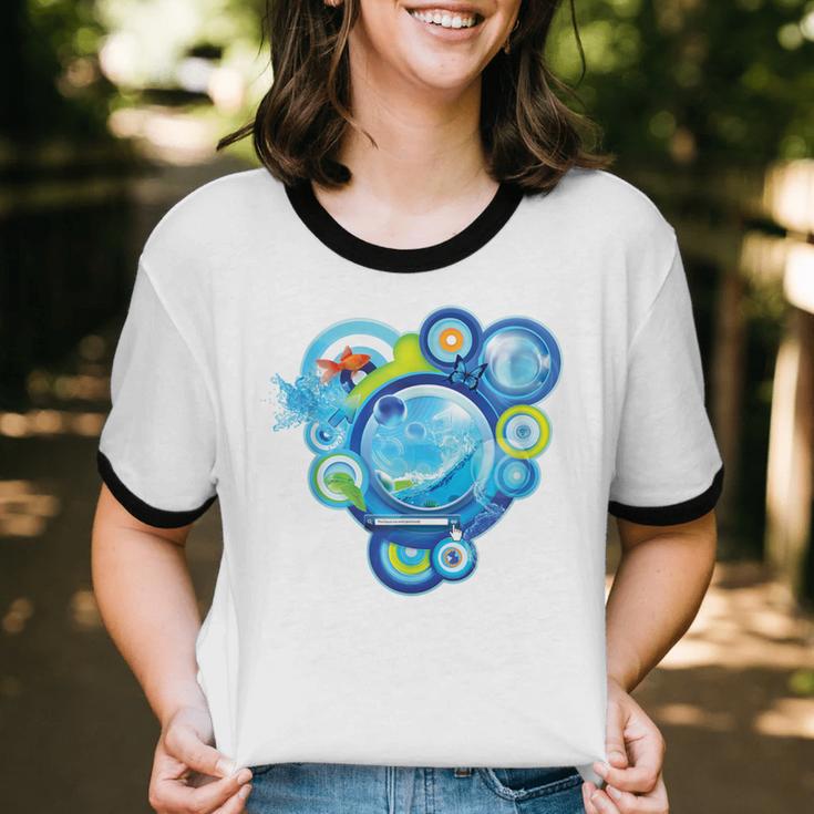 Frutiger Aero Metro Abstract Maximalism 2000s Nostalgia Unisex Cotton Ringer T-Shirt Frutiger Aero Metro Abstract Maximalism 2000s Nostalgia Unisex Cotton Ringer T-Shirt