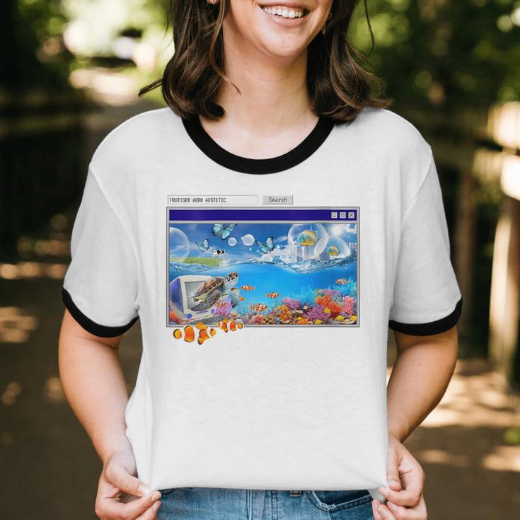 Frutiger Aero Y2k 2000s Unisex Cotton Ringer T-Shirt Frutiger Aero Y2k 2000s Unisex Cotton Ringer T-Shirt