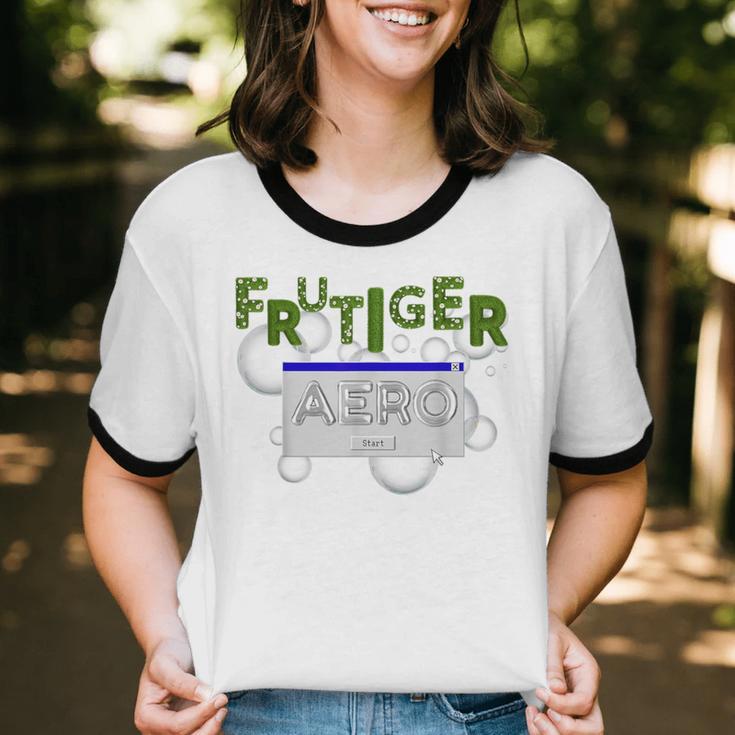 Frutiger Aero Y2K Fashion Trends Grass Fun Computers Unisex Cotton Ringer T-Shirt