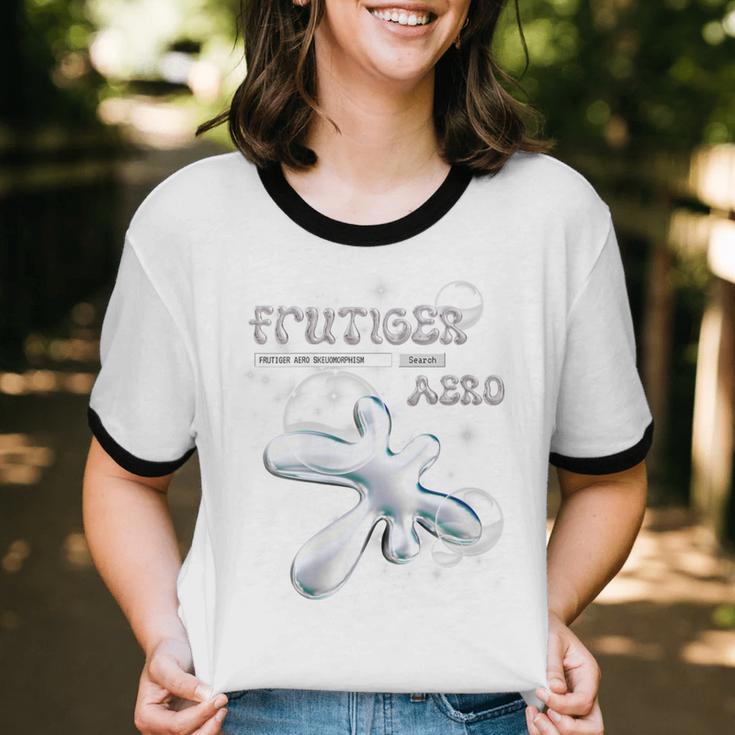 Frutiger Aero Y2K Fashion Trends Statement Piece Tech Orb Unisex Cotton Ringer T-Shirt Frutiger Aero Y2K Fashion Trends Statement Piece Tech Orb Unisex Cotton Ringer T-Shirt