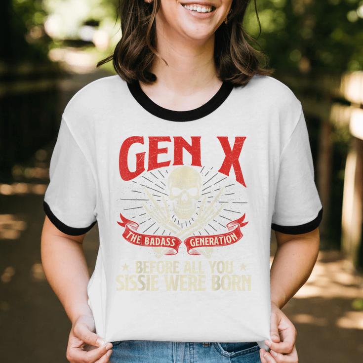 Gen X The Badass Generation Generation X Gen Xer Nostalgia Unisex Cotton Ringer T-Shirt