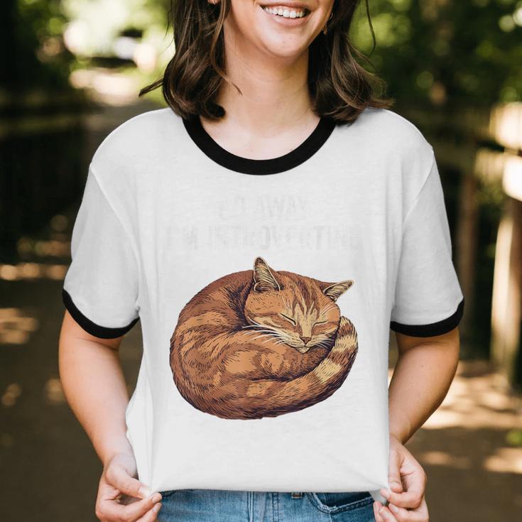 Go Away I'm Introverting Cat Introvert Men Women Girls Kids Unisex Cotton Ringer T-Shirt Go Away I'm Introverting Cat Introvert Men Women Girls Kids Unisex Cotton Ringer T-Shirt
