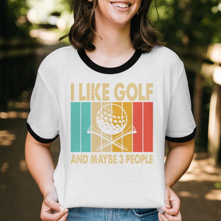 I Like Golf And Maybe 3 People Introvert Unisex Cotton Ringer T-Shirt I Like Golf And Maybe 3 People Introvert Unisex Cotton Ringer T-Shirt