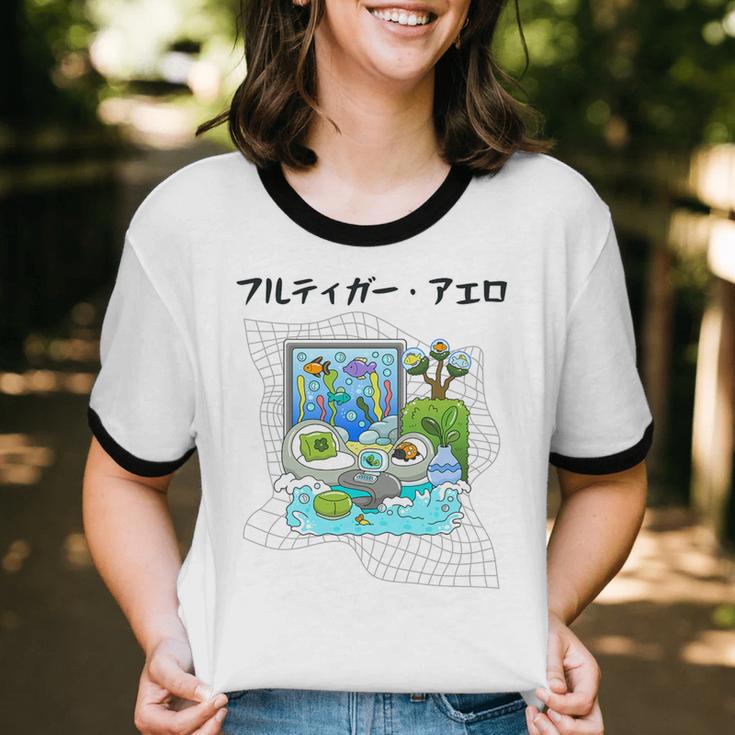 Grass Fun UI UX Er Computer Retro Fish Frutiger Aero Premium Tri-Blend Unisex Cotton Ringer T-Shirt Grass Fun UI UX Er Computer Retro Fish Frutiger Aero Premium Tri-Blend Unisex Cotton Ringer T-Shirt
