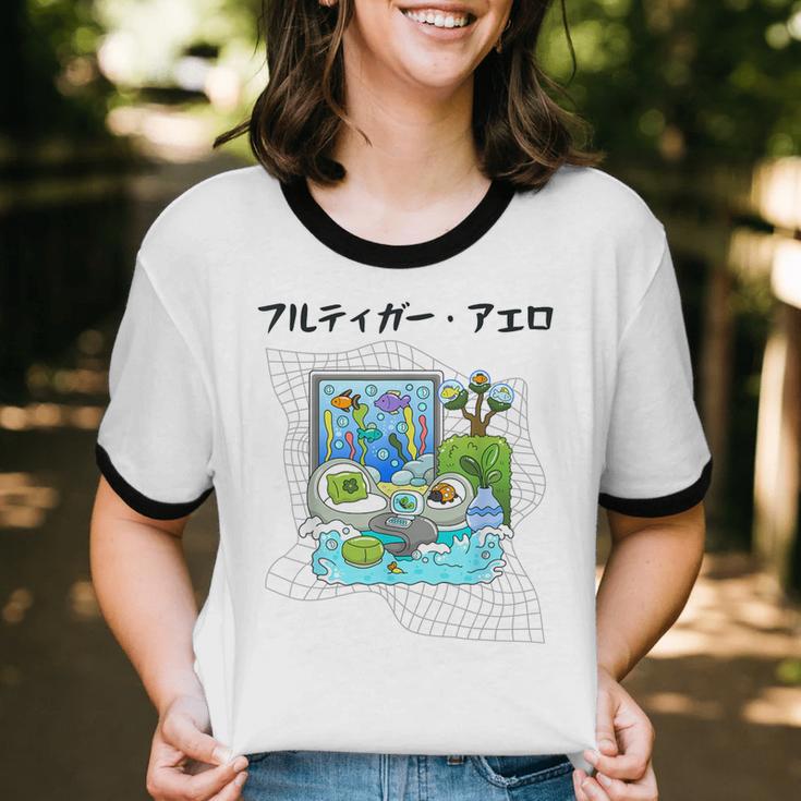 Grass Fun UI UX Er Computer Retro Fish Frutiger Aero Unisex Cotton Ringer T-Shirt Grass Fun UI UX Er Computer Retro Fish Frutiger Aero Unisex Cotton Ringer T-Shirt