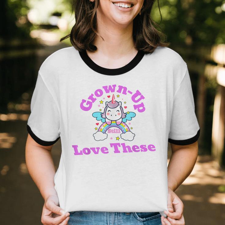 Grown-Up Still Love These Magical Unicorn Nostalgia Unisex Cotton Ringer T-Shirt