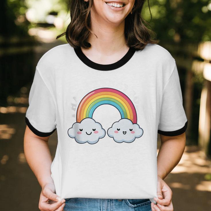I Hate Everybody Rainbow Sarcastic Grumpy Introvert Unisex Cotton Ringer T-Shirt