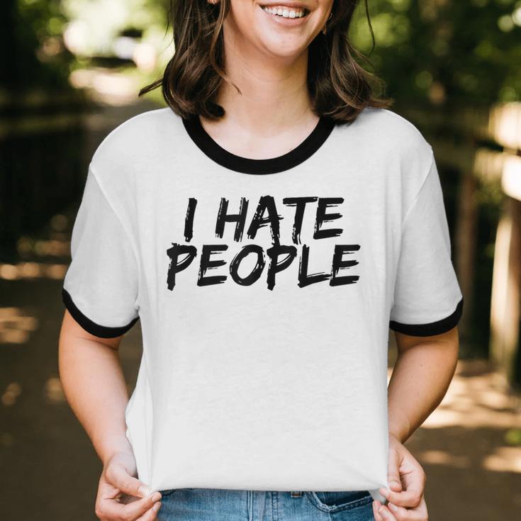 I Hate People Graffiti Introverts Meme Loner Unisex Cotton Ringer T-Shirt I Hate People Graffiti Introverts Meme Loner Unisex Cotton Ringer T-Shirt