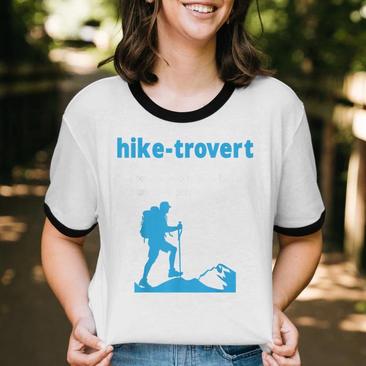 Hike-Trovert Hiking Humor Definition Introvert Unisex Cotton Ringer T-Shirt Hike-Trovert Hiking Humor Definition Introvert Unisex Cotton Ringer T-Shirt
