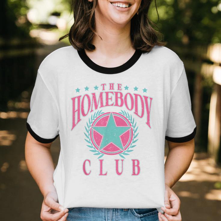 The Homebody Club Antisocial Retro Introvert Unisex Cotton Ringer T-Shirt