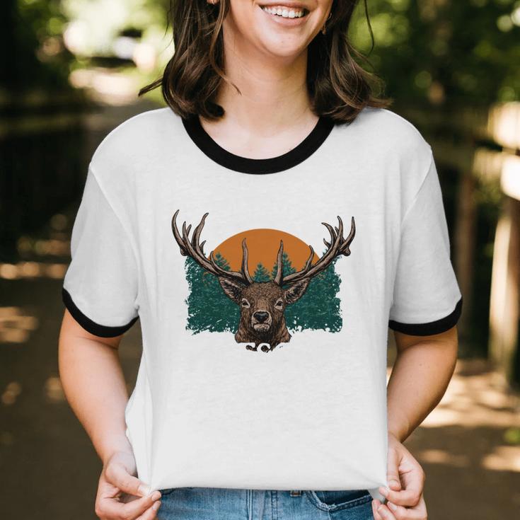 Hunting Is My Escape Introvert Hunter Antisocial Unisex Cotton Ringer T-Shirt