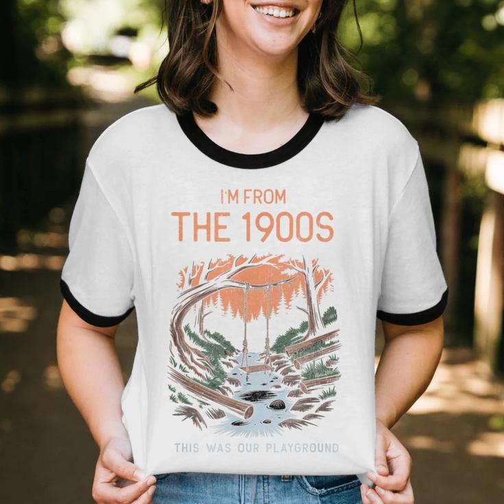 I'm From The 1900s This Was Our Playground Retro Unisex Cotton Ringer T-Shirt