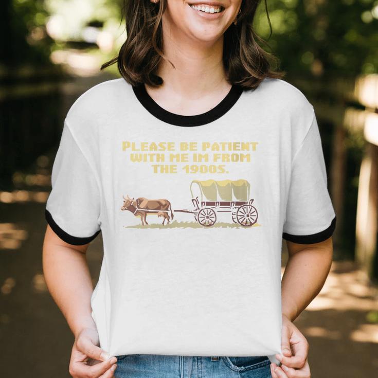 I'm From The 1900s Retro Wagon Unisex Cotton Ringer T-Shirt I'm From The 1900s Retro Wagon Unisex Cotton Ringer T-Shirt