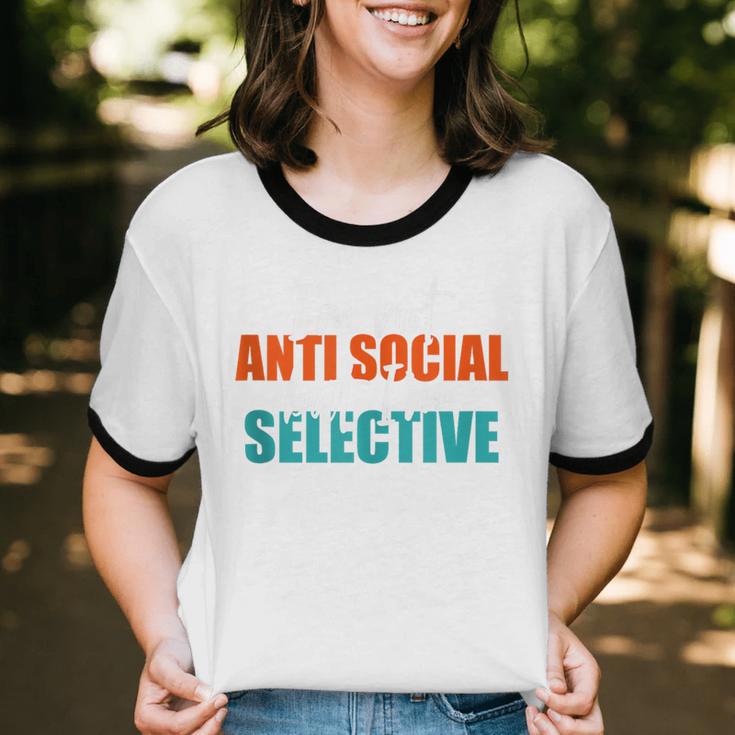 I'm Not Anti-Social But I'm Selective Introvert Unisex Cotton Ringer T-Shirt I'm Not Anti-Social But I'm Selective Introvert Unisex Cotton Ringer T-Shirt
