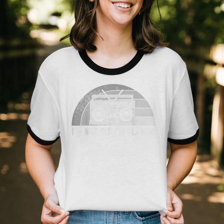 I'm Not Old I'm Classic Retro Boombox Nostalgia Unisex Cotton Ringer T-Shirt