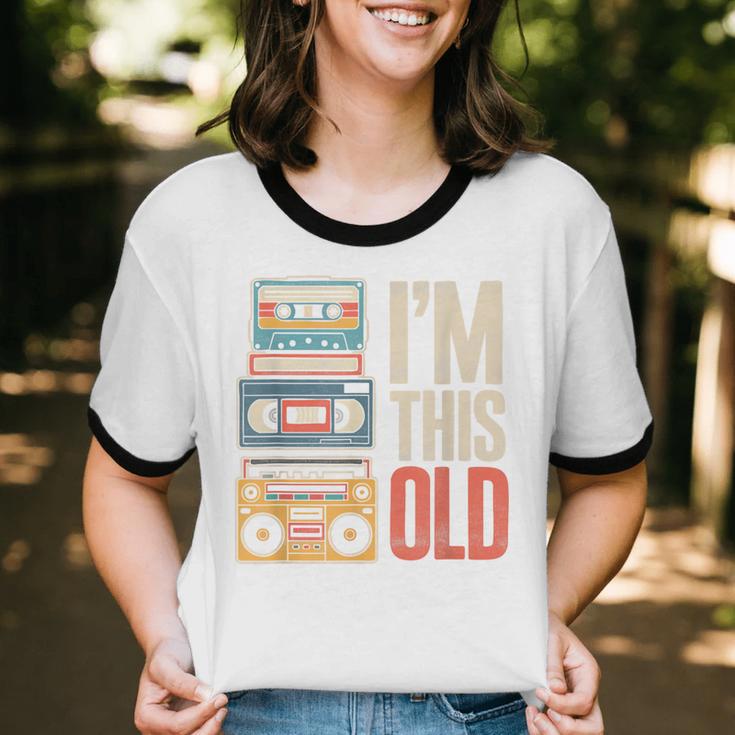 I'm This Old Vintage Cassette Tape Nostalgia Unisex Cotton Ringer T-Shirt I'm This Old Vintage Cassette Tape Nostalgia Unisex Cotton Ringer T-Shirt