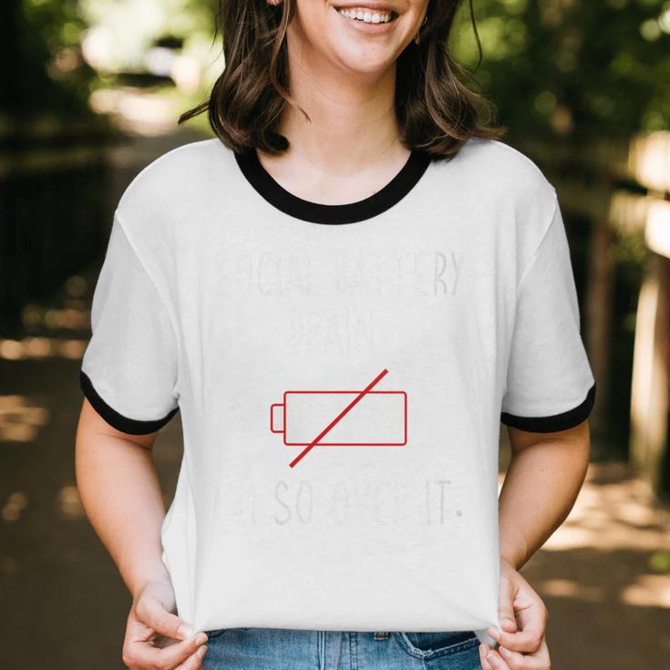 I'm So Over It Saying For Introvert And Shy People Unisex Cotton Ringer T-Shirt I'm So Over It Saying For Introvert And Shy People Unisex Cotton Ringer T-Shirt