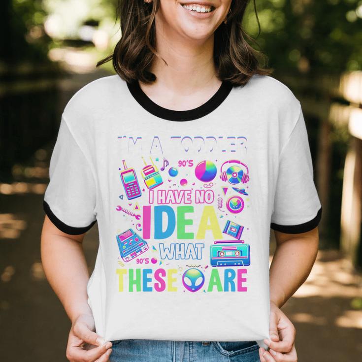 I'm A Toddler I Have No Ideas Retro Vintage 90s Nostalgia Unisex Cotton Ringer T-Shirt I'm A Toddler I Have No Ideas Retro Vintage 90s Nostalgia Unisex Cotton Ringer T-Shirt
