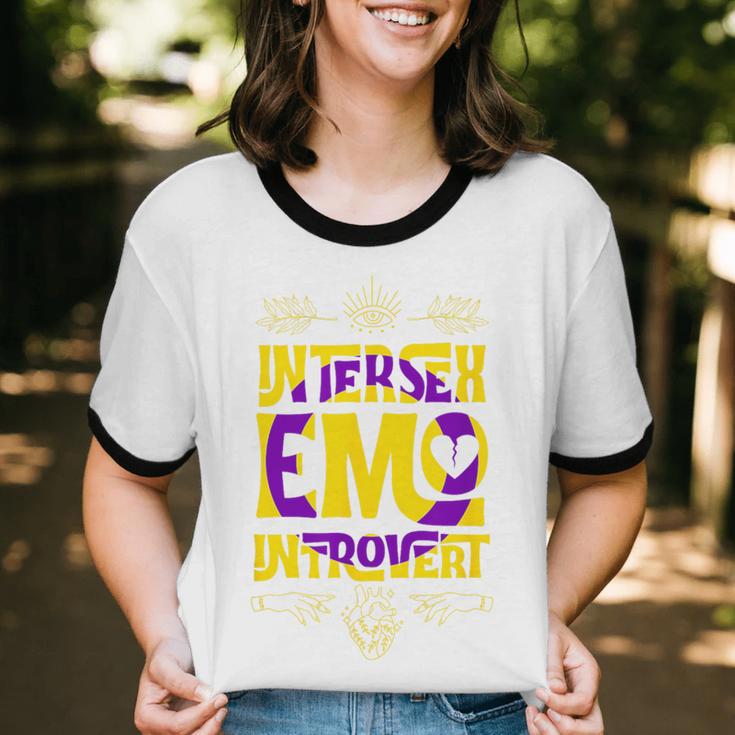 Intersex Emo Introvert Pride Trendy Mystic Teen Goth Style Unisex Cotton Ringer T-Shirt Intersex Emo Introvert Pride Trendy Mystic Teen Goth Style Unisex Cotton Ringer T-Shirt