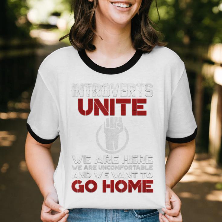 INTP Introverts Unite Anti Social For Men Women Unisex Cotton Ringer T-Shirt