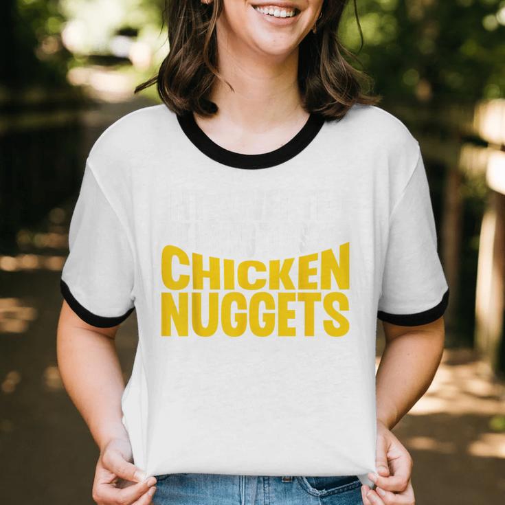 Introvert Antisocial Chicken Nugget Lover Foodie Unisex Cotton Ringer T-Shirt