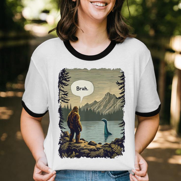 Introvert Bigfoot Sasquatch Loch Ness Monster Bruh Unisex Cotton Ringer T-Shirt Introvert Bigfoot Sasquatch Loch Ness Monster Bruh Unisex Cotton Ringer T-Shirt