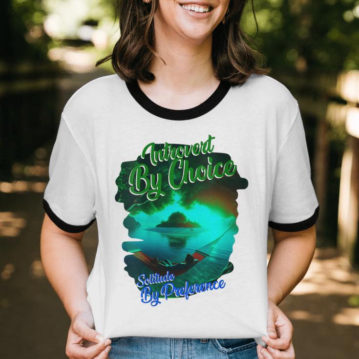 Introvert Choice Solitude By Preference Unisex Cotton Ringer T-Shirt