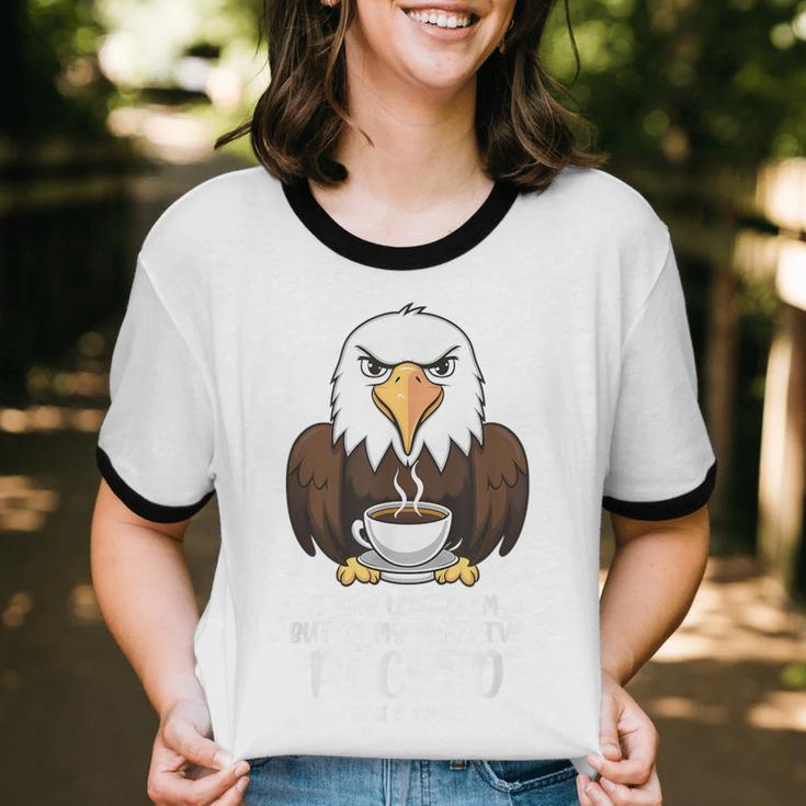 Introvert Eagle And Coffee Lovers Unisex Cotton Ringer T-Shirt Introvert Eagle And Coffee Lovers Unisex Cotton Ringer T-Shirt