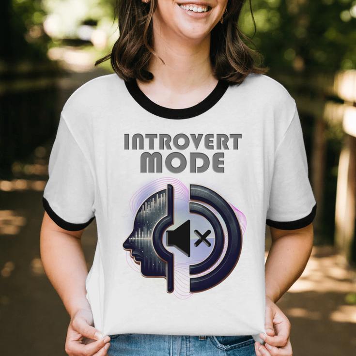 Introvert Mode Finding Inner Peace In Silence Unisex Cotton Ringer T-Shirt
