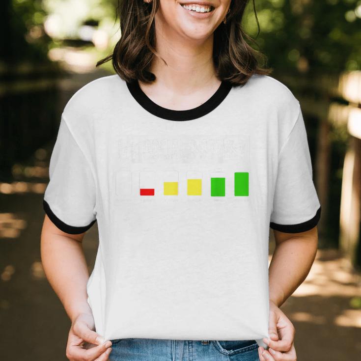 Introvert My Social Battery Low Level Graphic Unisex Cotton Ringer T-Shirt Introvert My Social Battery Low Level Graphic Unisex Cotton Ringer T-Shirt