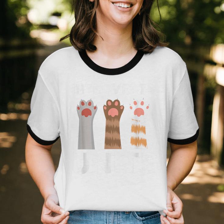 Introvert Unite Kitty Paws Raise Introverted Gathering Unisex Cotton Ringer T-Shirt Introvert Unite Kitty Paws Raise Introverted Gathering Unisex Cotton Ringer T-Shirt