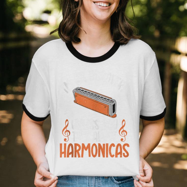 Im An Introvert Unless You Talk About Harmonicas Unisex Cotton Ringer T-Shirt