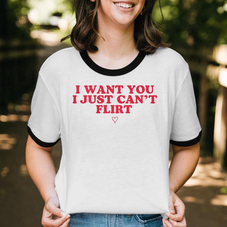 Introvert Valentines Day I Want You I Just Can't Flirt Unisex Cotton Ringer T-Shirt Introvert Valentines Day I Want You I Just Can't Flirt Unisex Cotton Ringer T-Shirt