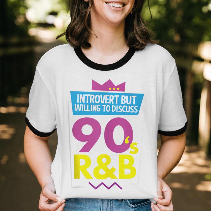 Introvert But Willing To Discuss 90s R&B 1990s Kid Unisex Cotton Ringer T-Shirt Introvert But Willing To Discuss 90s R&B 1990s Kid Unisex Cotton Ringer T-Shirt