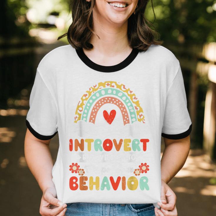 Introvert But Willing To Shape Your Behavior Unisex Cotton Ringer T-Shirt